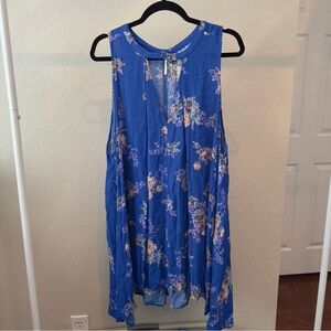 Free People Floral Blue Tunic